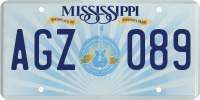 MS license plate AGZ089