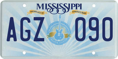 MS license plate AGZ090