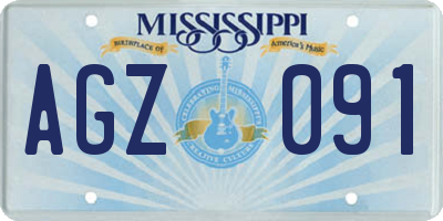 MS license plate AGZ091