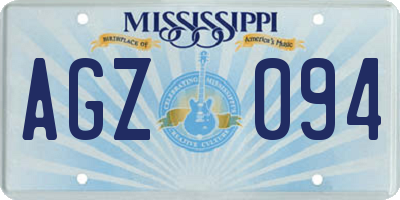 MS license plate AGZ094