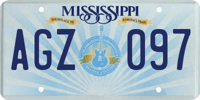 MS license plate AGZ097