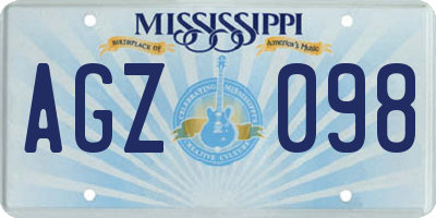 MS license plate AGZ098