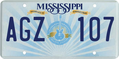 MS license plate AGZ107