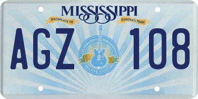 MS license plate AGZ108