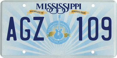 MS license plate AGZ109