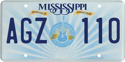 MS license plate AGZ110