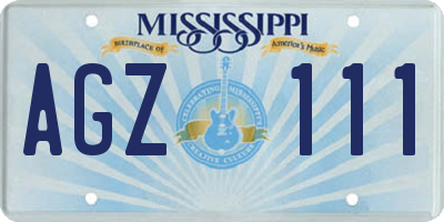 MS license plate AGZ111