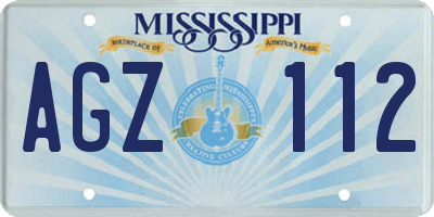 MS license plate AGZ112