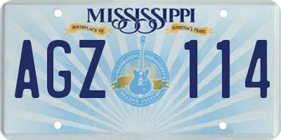 MS license plate AGZ114