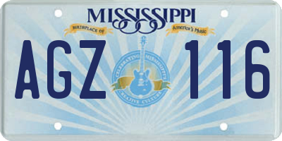 MS license plate AGZ116