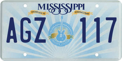 MS license plate AGZ117