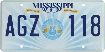 MS license plate AGZ118