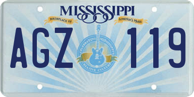 MS license plate AGZ119