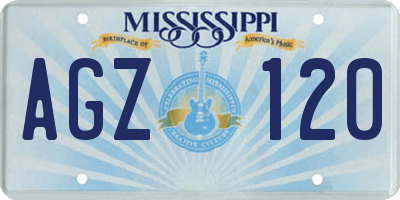 MS license plate AGZ120