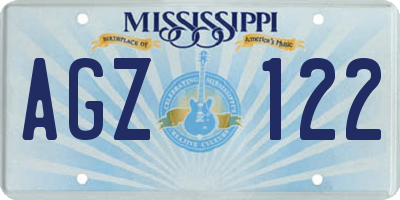 MS license plate AGZ122