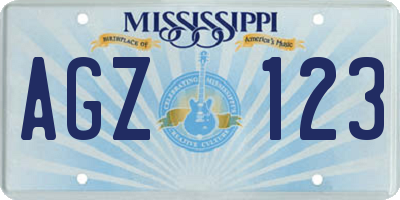 MS license plate AGZ123