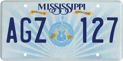 MS license plate AGZ127