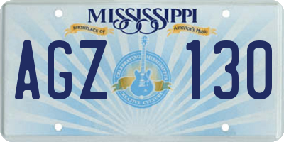 MS license plate AGZ130