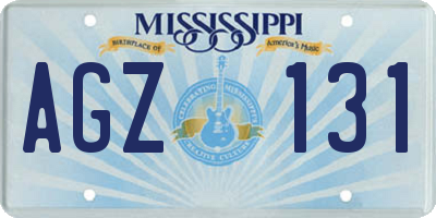 MS license plate AGZ131
