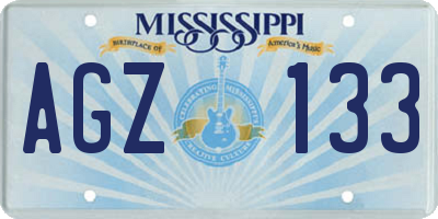 MS license plate AGZ133