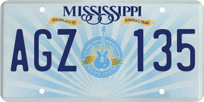 MS license plate AGZ135