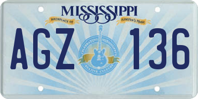 MS license plate AGZ136
