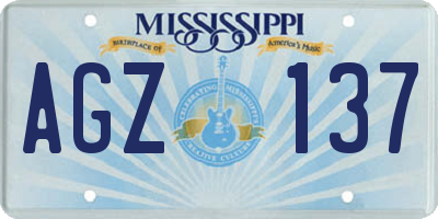 MS license plate AGZ137
