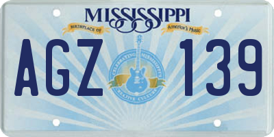 MS license plate AGZ139