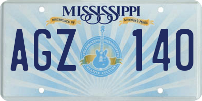 MS license plate AGZ140