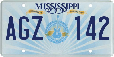 MS license plate AGZ142