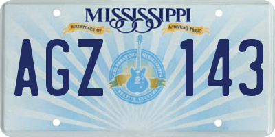MS license plate AGZ143
