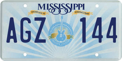 MS license plate AGZ144