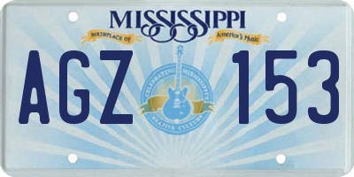 MS license plate AGZ153