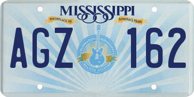 MS license plate AGZ162