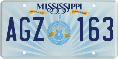 MS license plate AGZ163