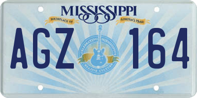 MS license plate AGZ164