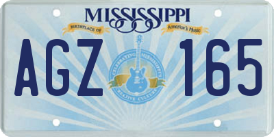 MS license plate AGZ165