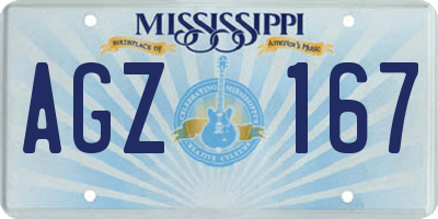 MS license plate AGZ167