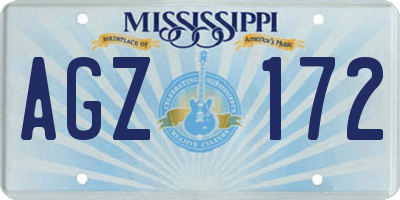MS license plate AGZ172