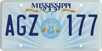 MS license plate AGZ177