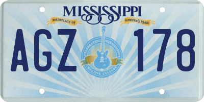 MS license plate AGZ178