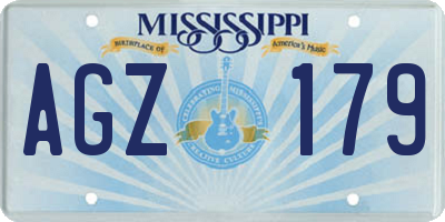 MS license plate AGZ179