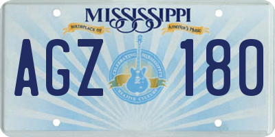 MS license plate AGZ180
