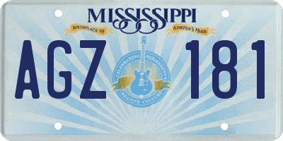 MS license plate AGZ181