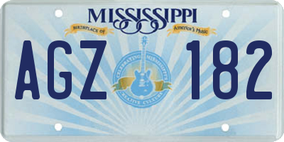 MS license plate AGZ182