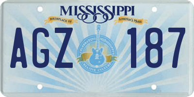 MS license plate AGZ187