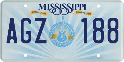 MS license plate AGZ188