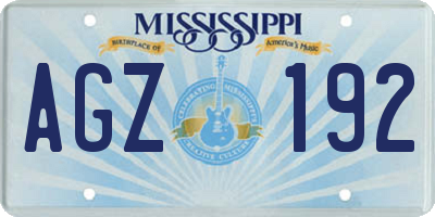 MS license plate AGZ192