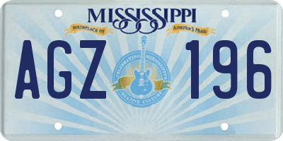 MS license plate AGZ196