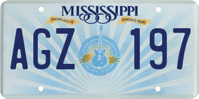 MS license plate AGZ197